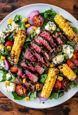 Balsamic Steak Gorgonzola Salad with Grilled Corn