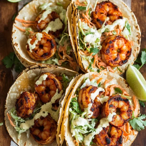Blackened Shrimp Tacos with Slaw