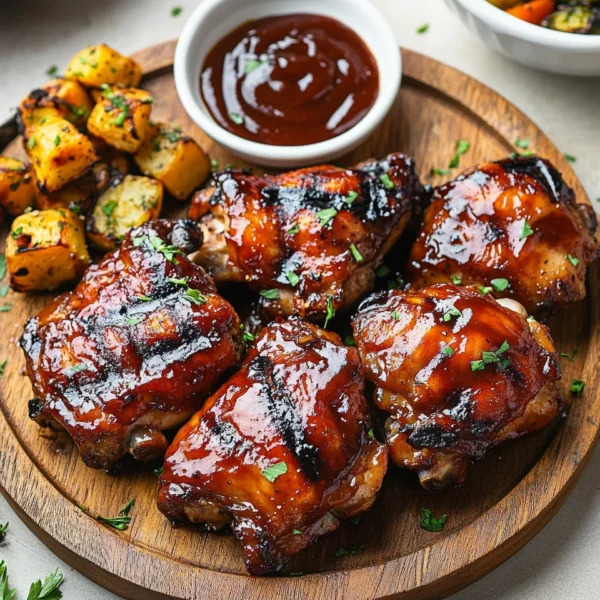 Caramelized BBQ Chicken Thighs in the Oven