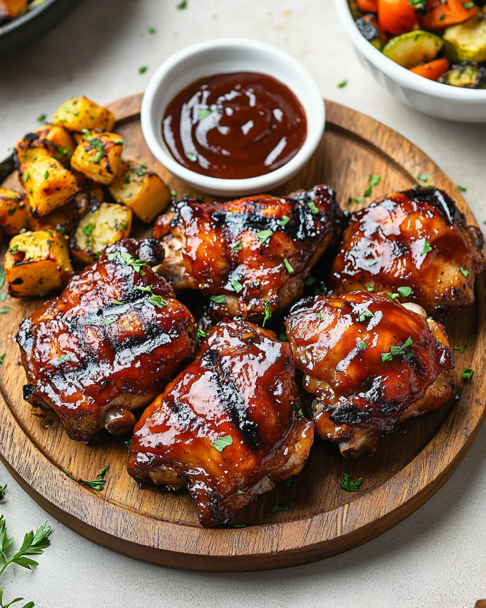 Caramelized BBQ Chicken Thighs in the Oven