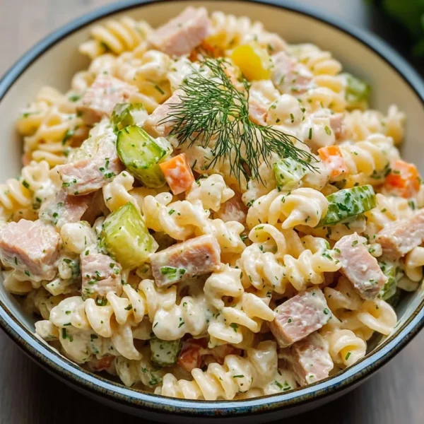 Dill Pickle Tuna Pasta Salad