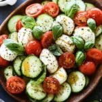Fresh Cucumber Caprese Salad