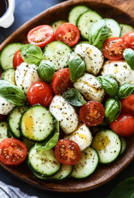 Fresh Cucumber Caprese Salad