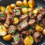 Garlic Butter Beef Bites with Potatoes