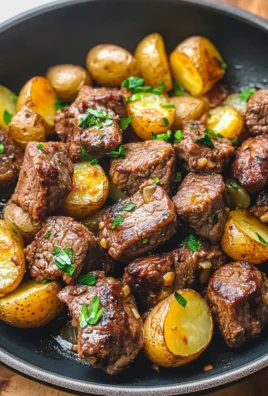 Garlic Butter Beef Bites with Potatoes