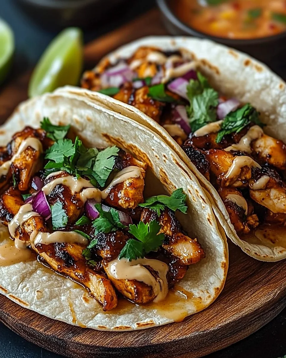 Garlic Butter Honey BBQ Chicken Tacos: Sweet, Savory & Irresistible!