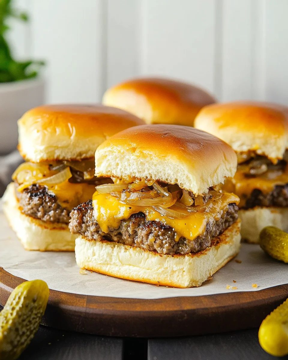 Hawaiian Roll Cheeseburger Sliders