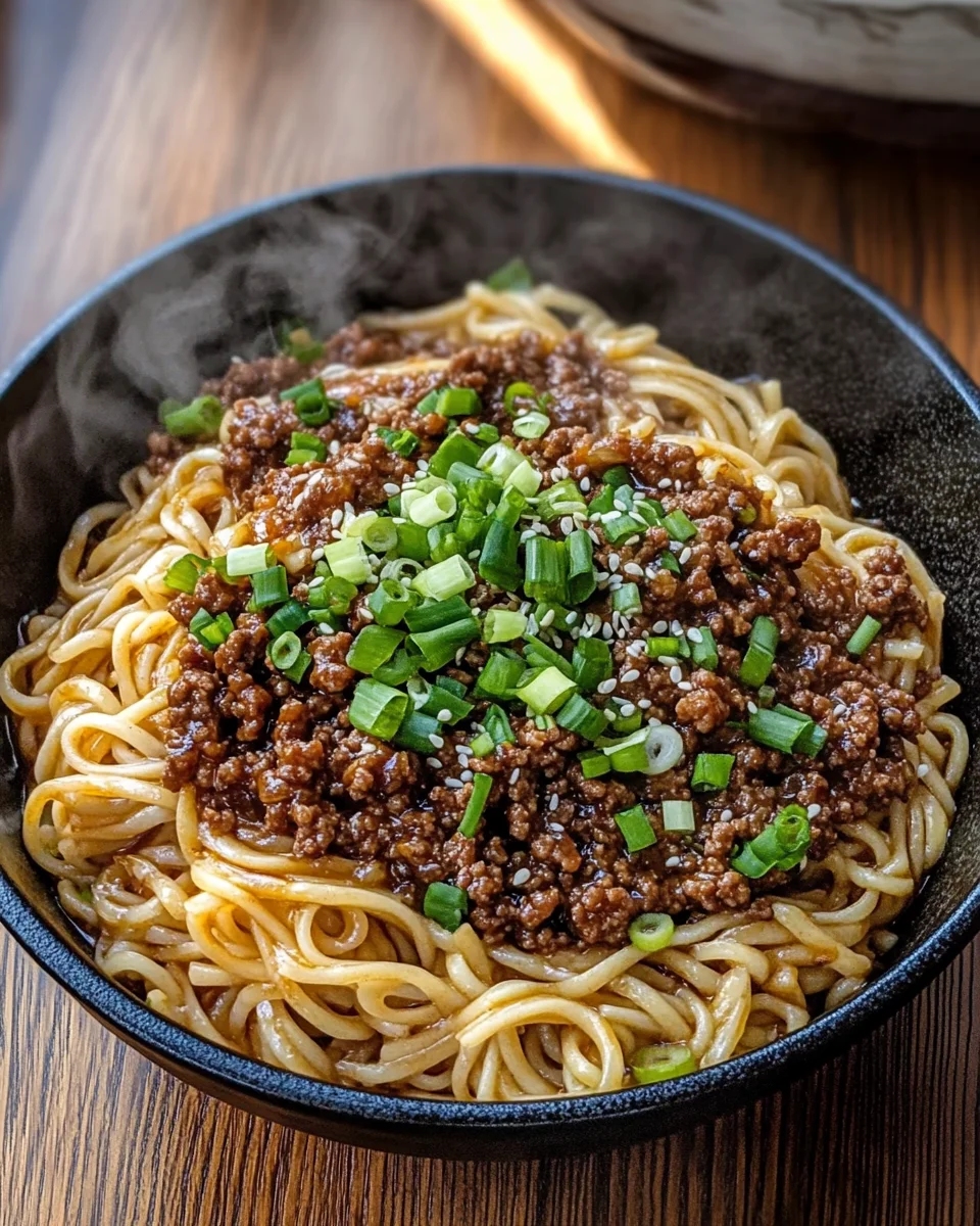 Mongolian Ground Beef Noodles