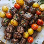 Rosemary Garlic Steak Kebabs