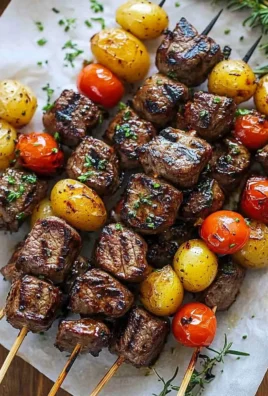 Rosemary Garlic Steak Kebabs