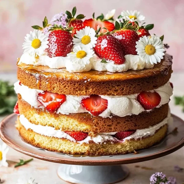 Strawberry Chamomile Naked Cake