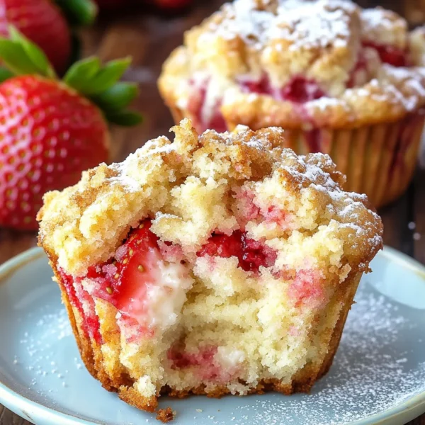 Strawberry Cream Cheese Muffins with Streusel Crumb Topping