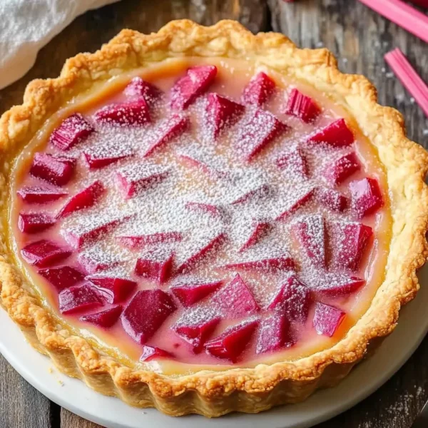Sweet Rhubarb Custard Tart