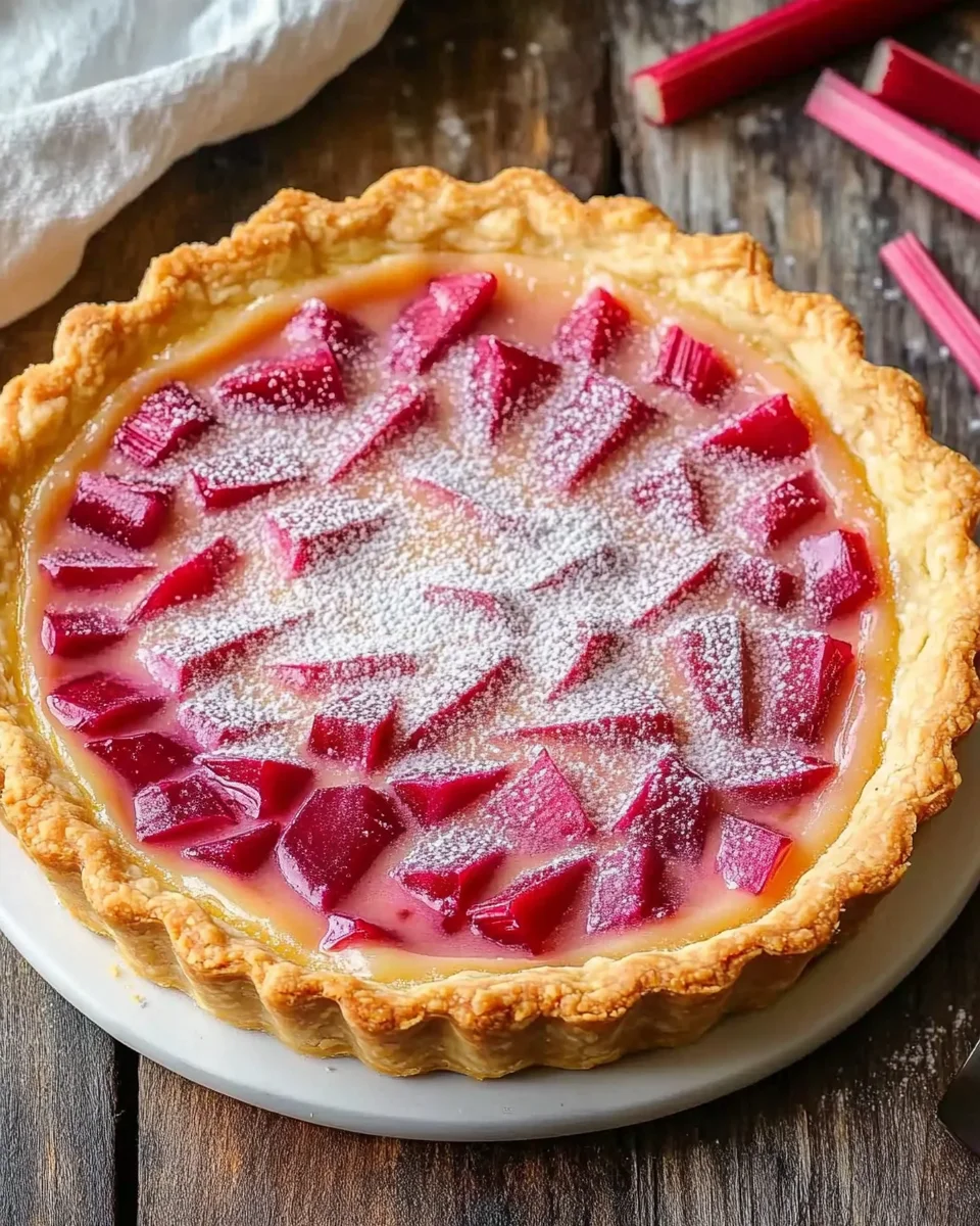 Sweet Rhubarb Custard Tart