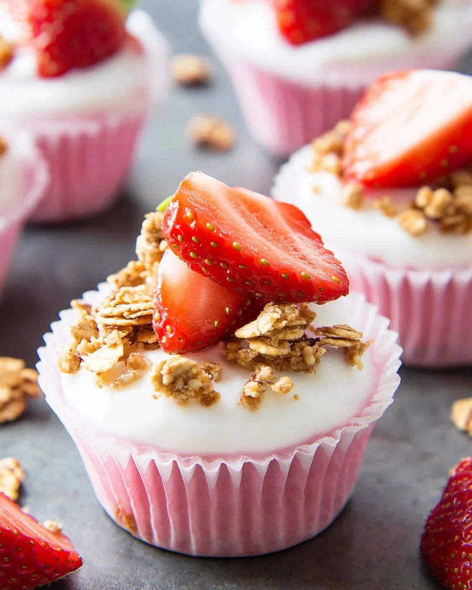 3 Ingredient Strawberry Yogurt Bites