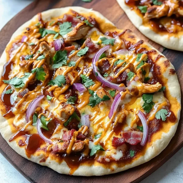 BBQ Chicken Naan Pizzas