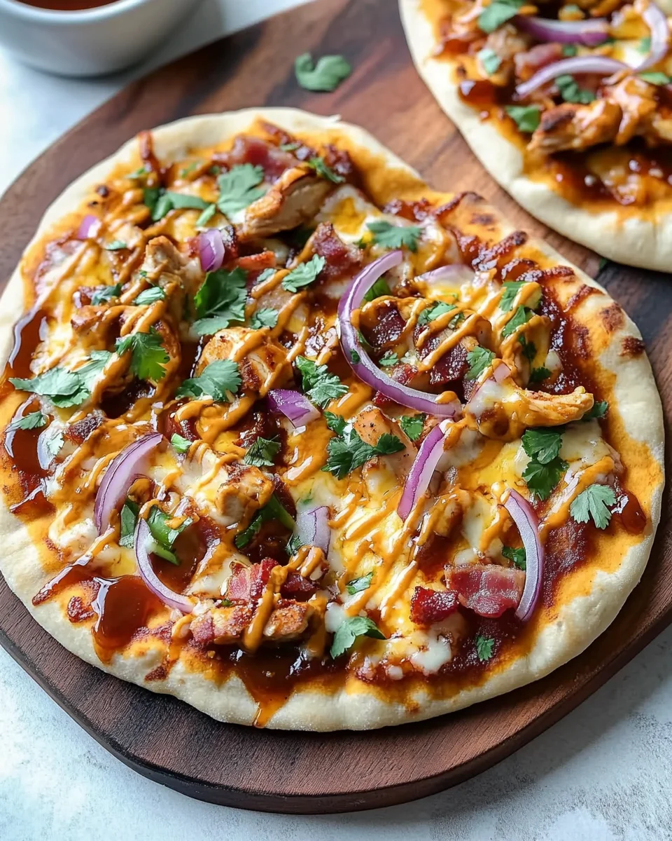 BBQ Chicken Naan Pizzas