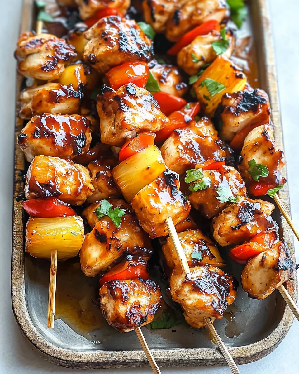BBQ Pineapple Chicken Kabobs