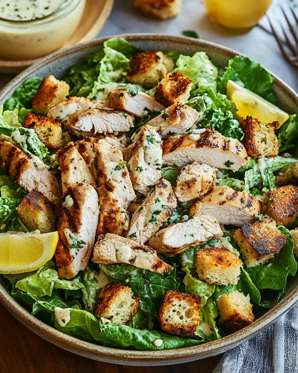 Best Chicken Caesar Salad with Homemade Croutons