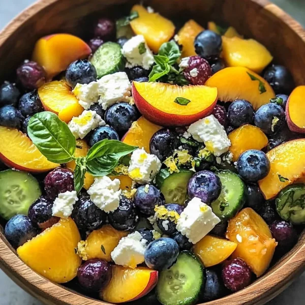 Blueberry Peach Feta Salad
