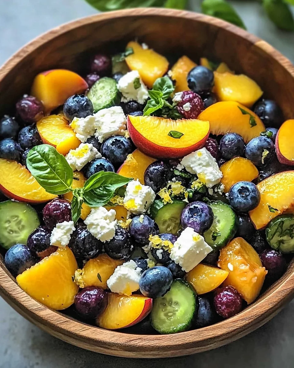 Blueberry Peach Feta Salad