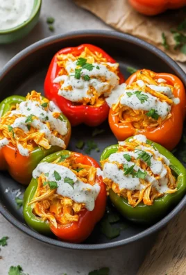 Buffalo Chicken Stuffed Peppers (Dairy-Free & Low Carb)