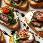 Burrata and Steak Crostini