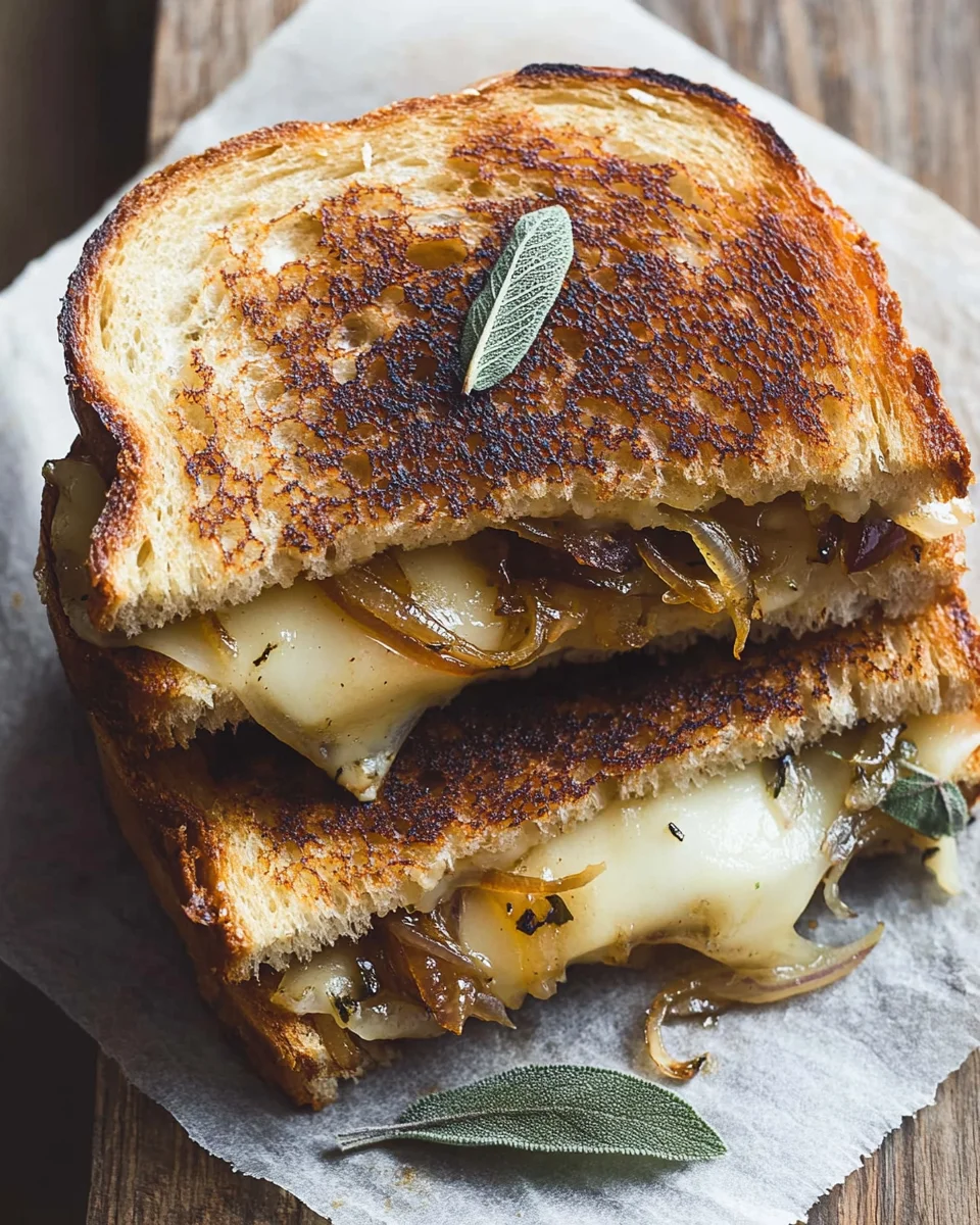 Caramelized Onion and Apple Grilled Cheese Sandwich