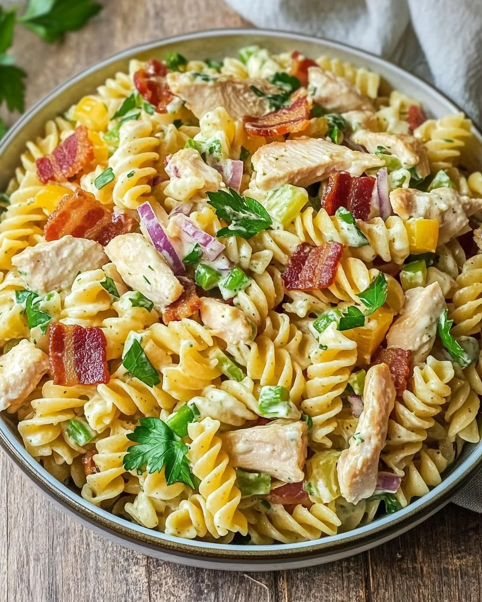 Chicken Bacon Ranch Pasta Salad