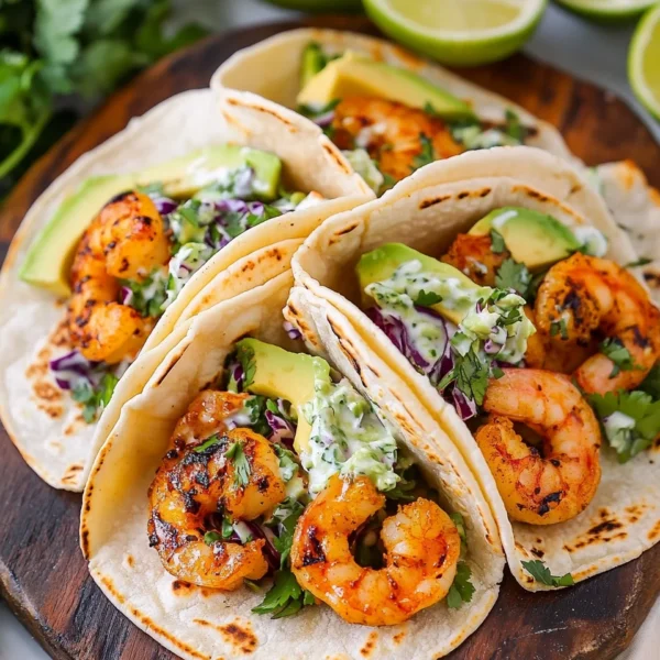 Cilantro Lime Shrimp Tacos with Creamy Slaw