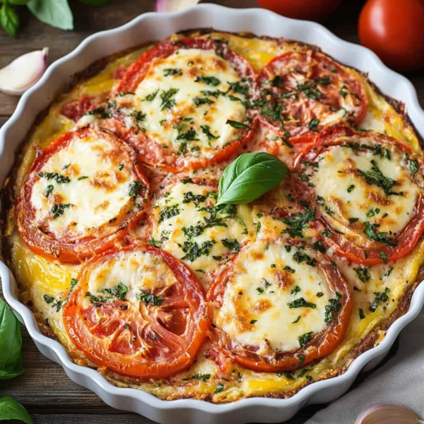Easy Crustless Tomato Pie