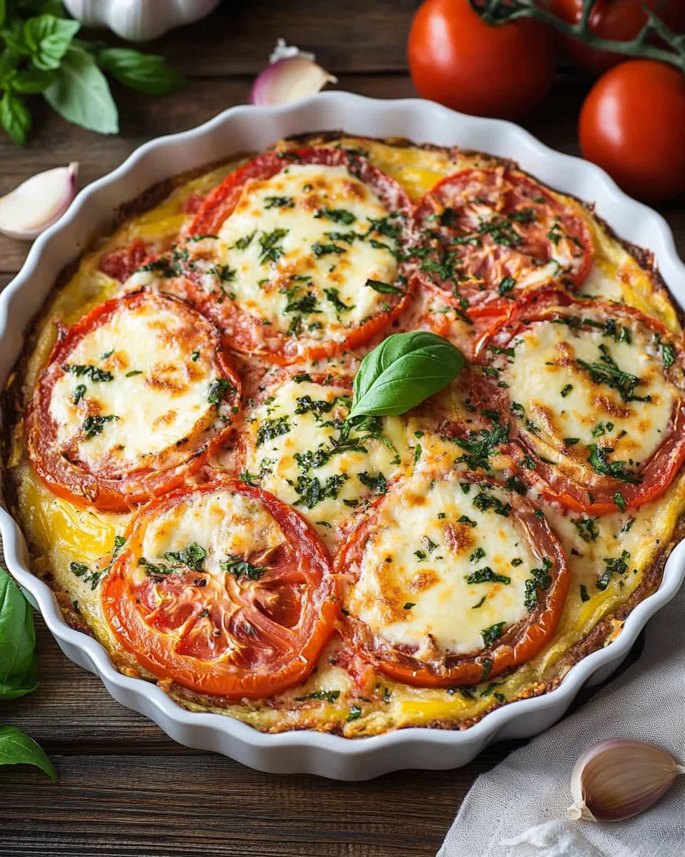 Easy Crustless Tomato Pie