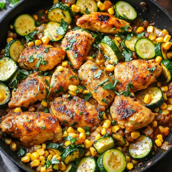 Garlic Butter Chicken with Zucchini and Corn - One-Pan, 30-Minute Meal