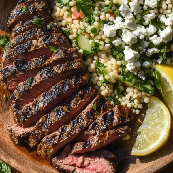 Grilled Skirt Steak with Lemon Herb Couscous Salad