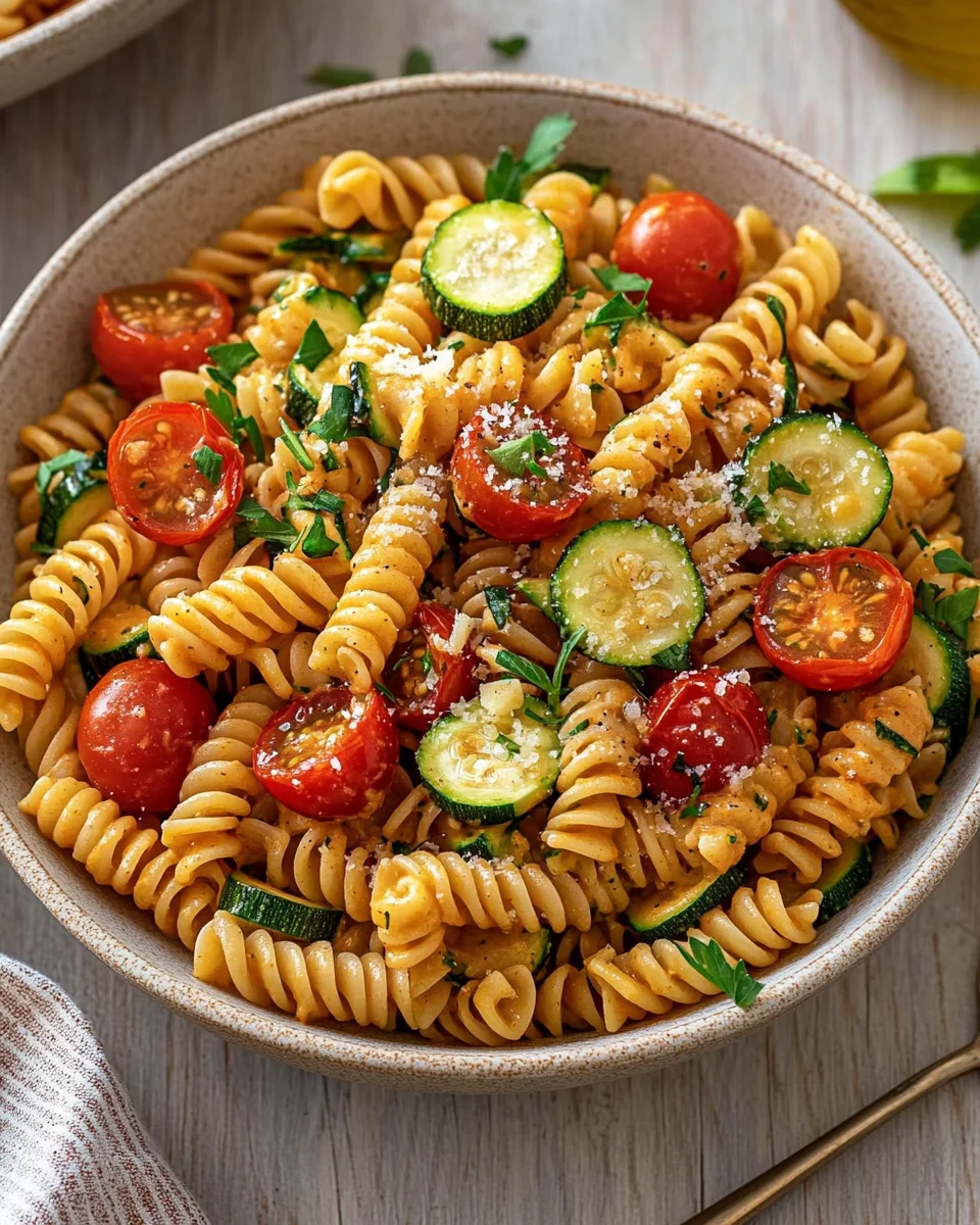 Healthy Tomato Zucchini Pasta