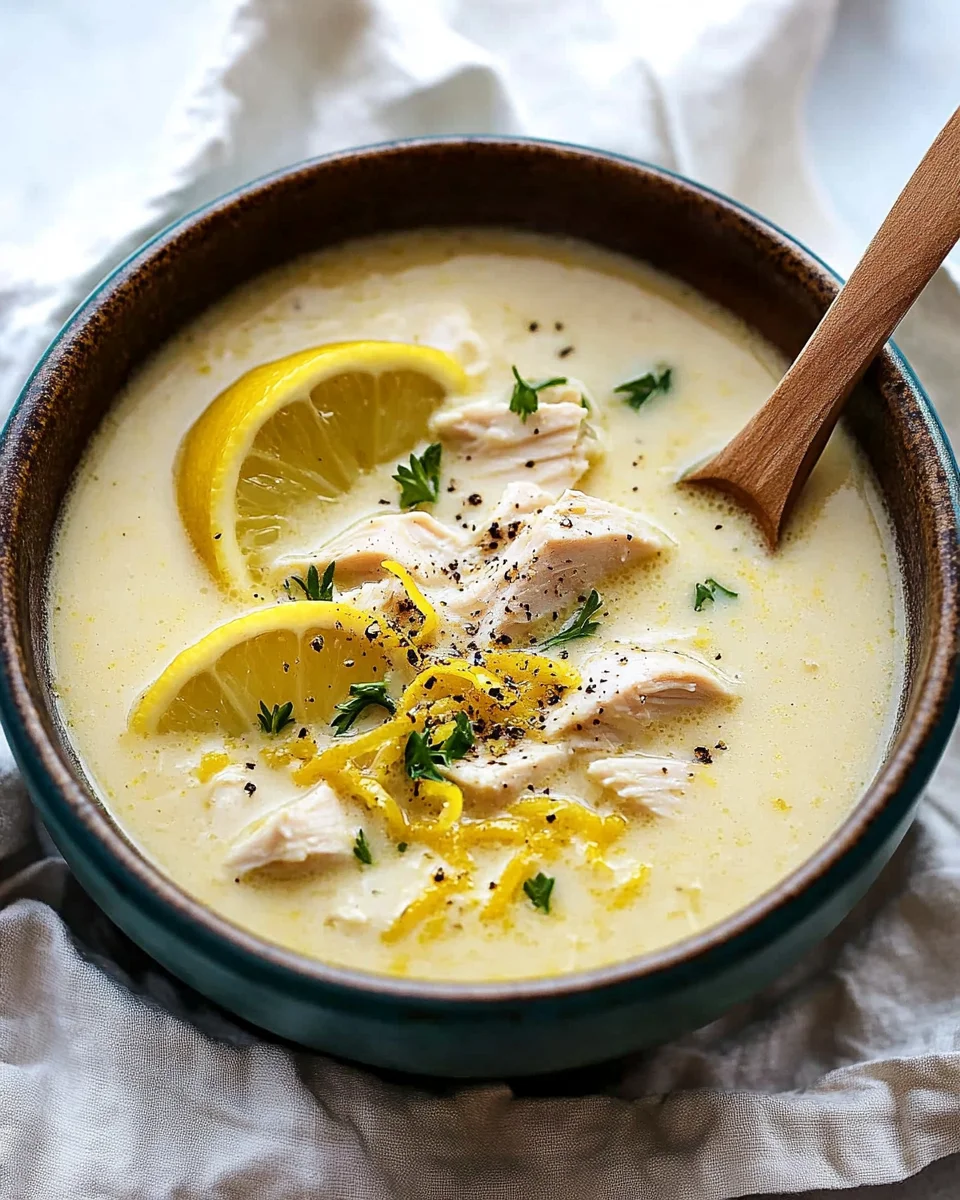 Mediterranean Lemon Chicken Soup: A Creamy, Comforting Bowl of Sunshine
