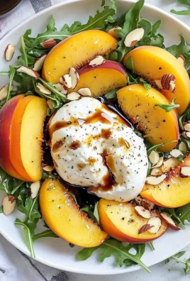 Peach Burrata Salad with Balsamic Drizzle