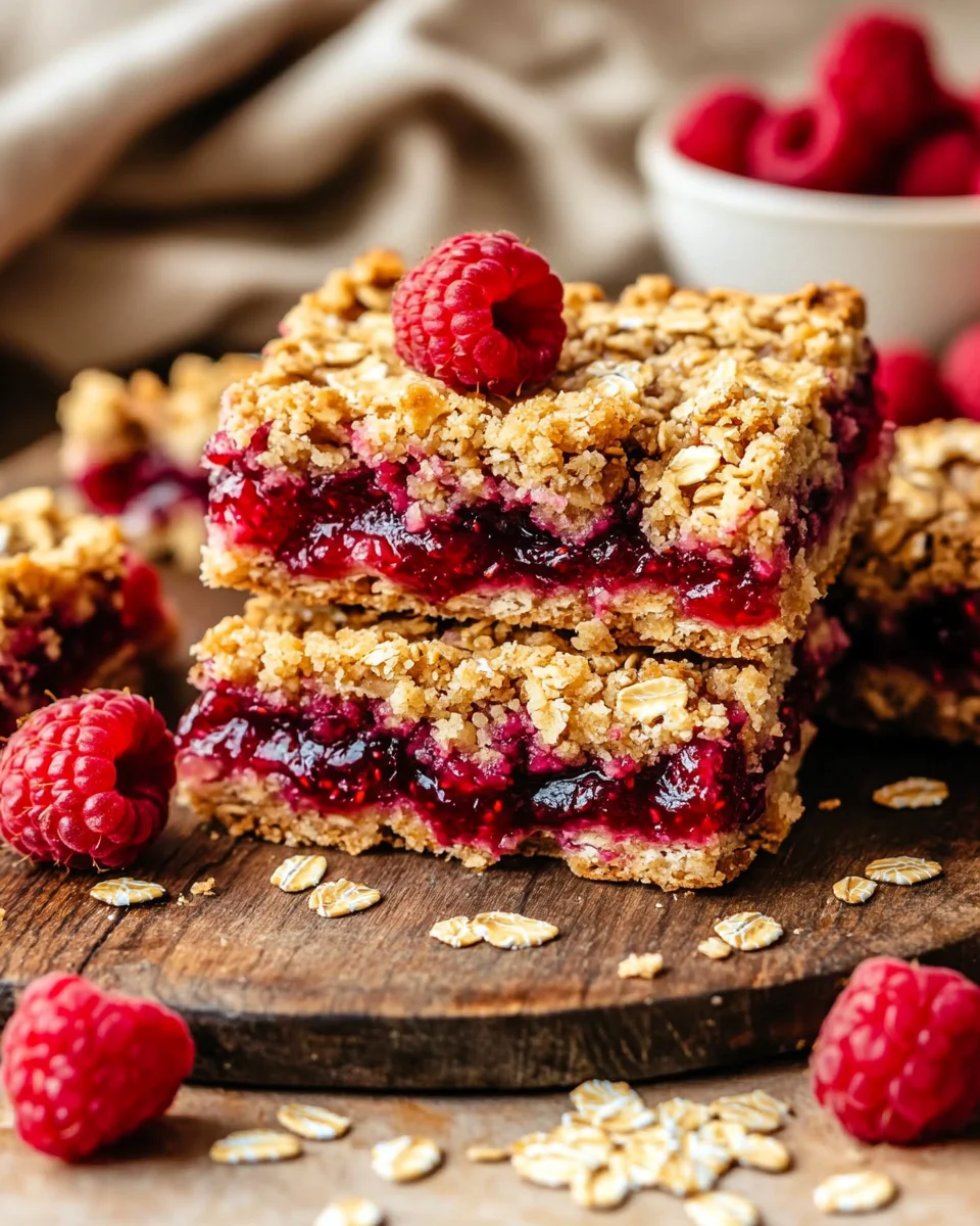 Raspberry Oatmeal Crumble Bars