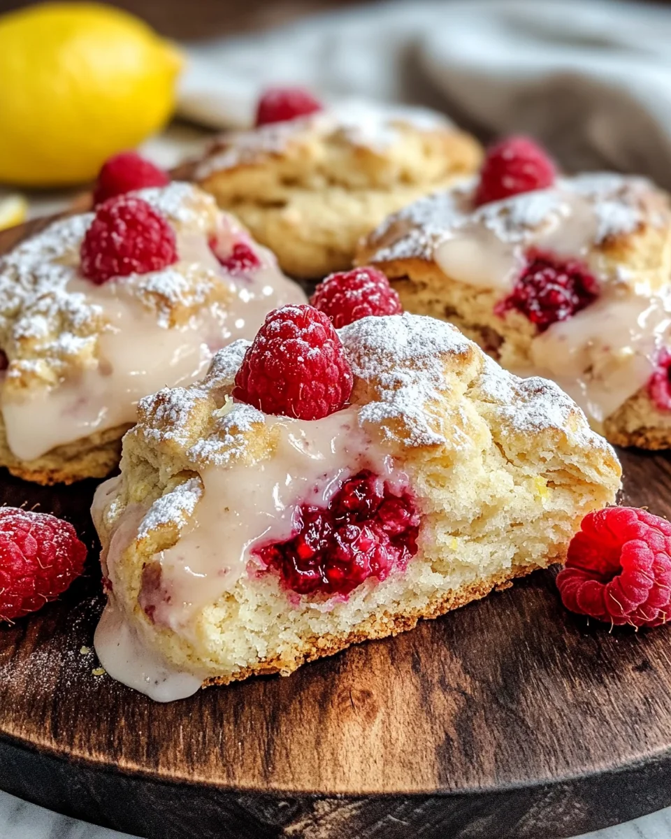 Ridiculously Easy Lemon Raspberry Scones
