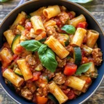 Rigatoni with Sausage, Tomatoes, and Zucchini