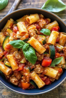 Rigatoni with Sausage, Tomatoes, and Zucchini
