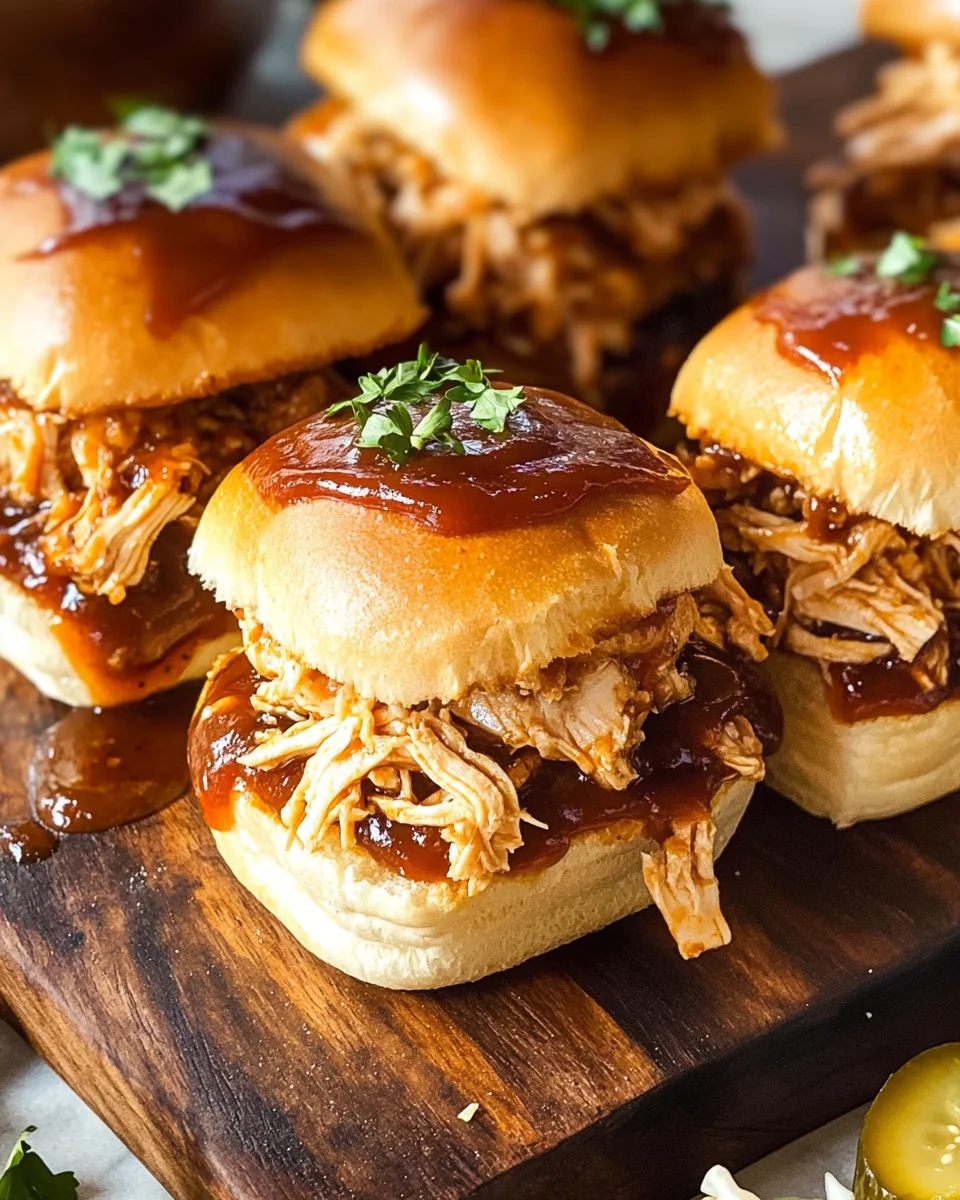 Shredded BBQ Chicken Sliders
