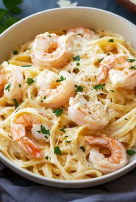 Shrimp Scampi Garlic Cream Pasta