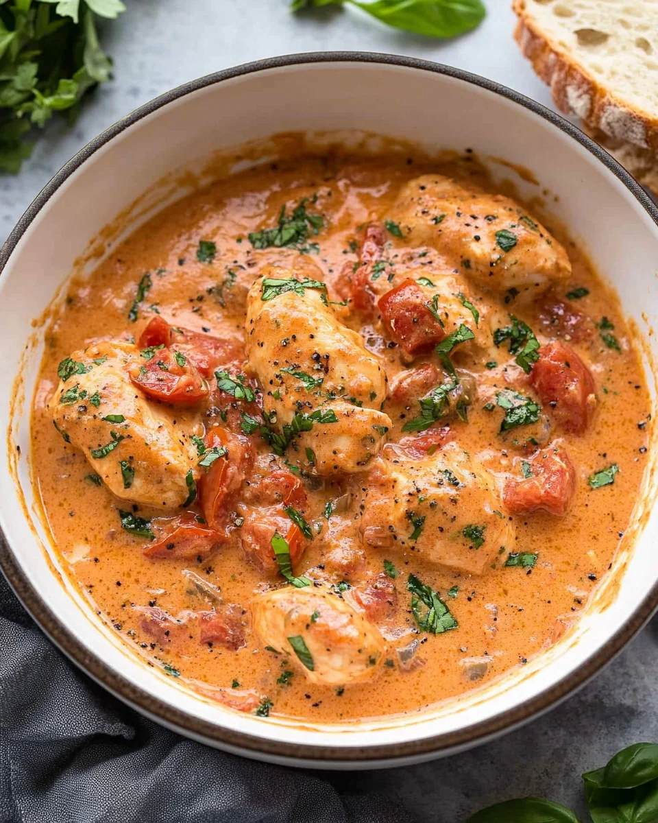 Slow Cooker Creamy Tomato Basil Chicken