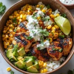 Street Corn Chicken Rice Bowl
