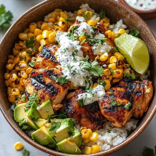 Street Corn Chicken Rice Bowl