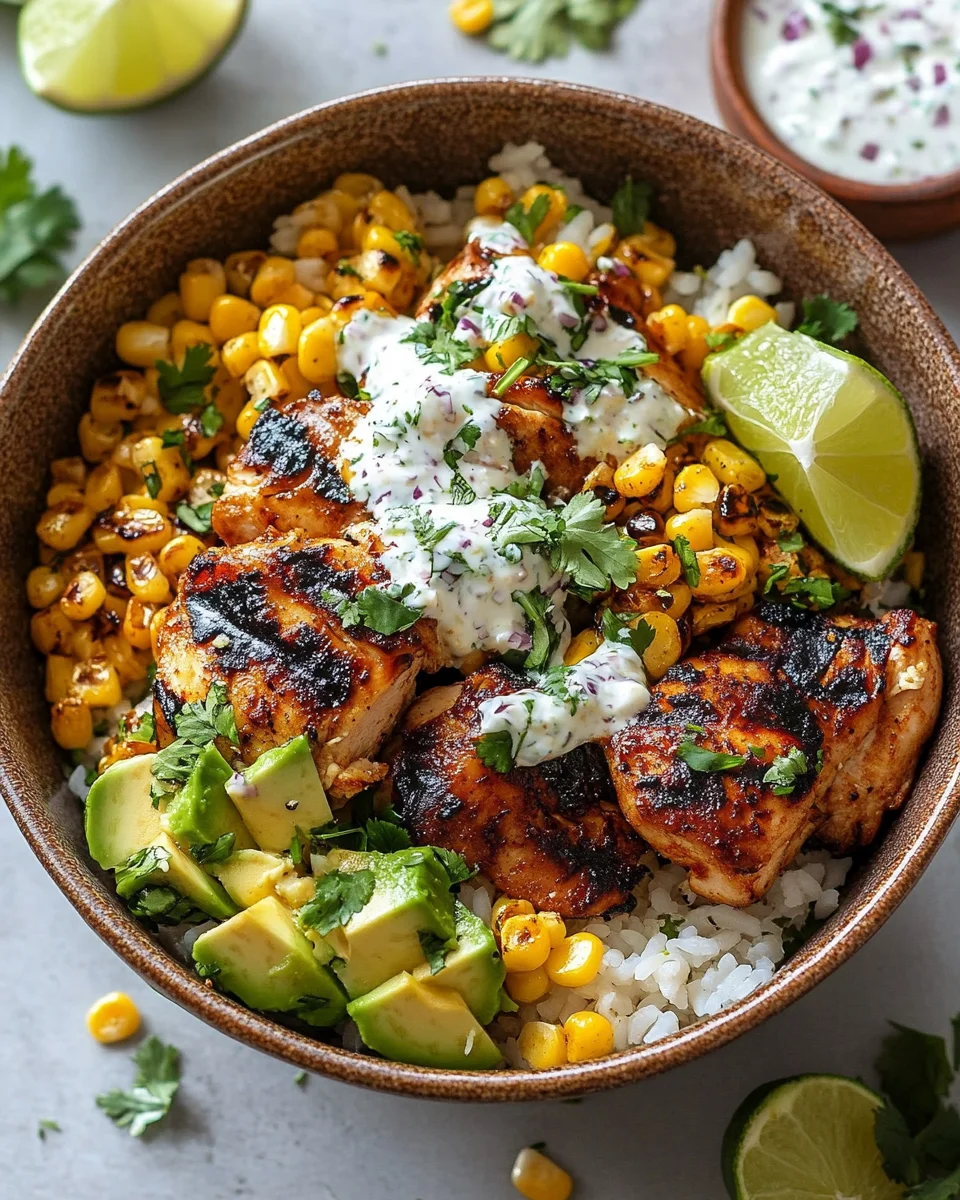 Street Corn Chicken Rice Bowl