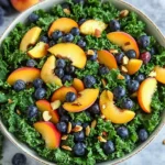 Summer Peach Blueberry Kale Salad