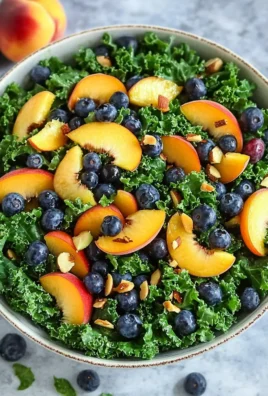 Summer Peach Blueberry Kale Salad