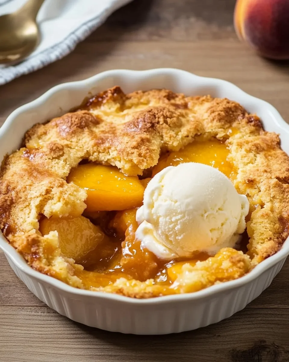 Super Easy Peach Cobbler